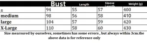 Size chart for women's short knit cardigan featuring bust, length, and sleeve measurements