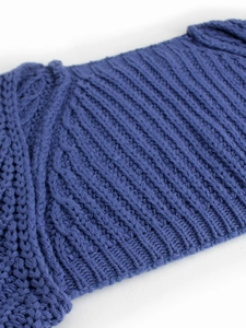 Women's navy blue cable knit cardigan with camisole two-piece set, long sleeve style