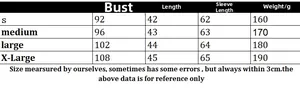 Detailed size chart for women's lace-up knit cardigan including bust and length data