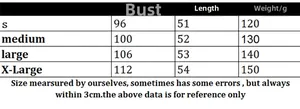 Size chart showing bust and length measurements for women's short sleeve knit top