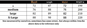 Size chart for knit tie-back beach dress showing bust length and waist measurements