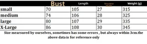 Size chart showing bust and length measurements for v-neck striped sweater midi dress