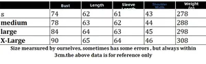 Detailed size chart for knitted backless dress showing bust, length, and sleeve measurements