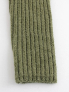 Olive green rib-knit sweater for women featuring a stylish off-shoulder neckline design