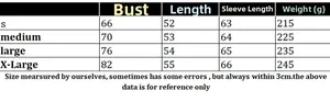 Size chart for women square neck sweater with measurements for S to XL sizes