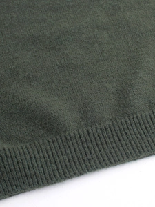 Deep dark green striped ribbed knit sweater for women with refined texture and soft finish