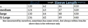 Size chart for women V-neck sweater with chest and length measurements in centimeters