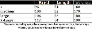 Size chart showing chest, length, and weight for women's short sleeve knit sweater