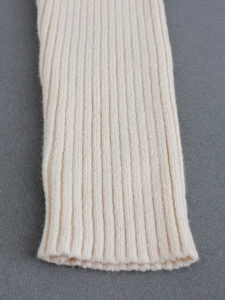 Women's cream white square neck knit sweater with detailed ribbed cuffs and texture