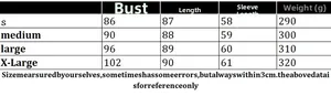 Size chart for women's knit off-shoulder dress with bust and length measurements in cm