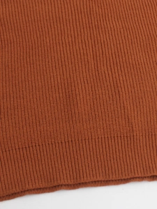 Pull en maille caramel à manches longues avec texture côtelée et ourlet élastique