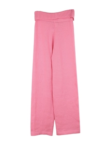Set in maglia rosa con pantaloni a vita alta a coste e cardigan con cappuccio