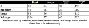 Size chart for women's cable knit sweater vest with bust and length measurements