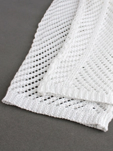 White hollow knit crochet long pants for women beach vacation with diamond mesh patterns