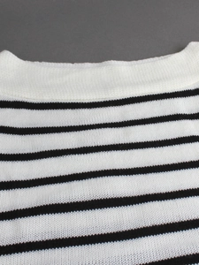 Ensemble débardeur tricoté deux pièces pour femmes à rayures noir et blanc