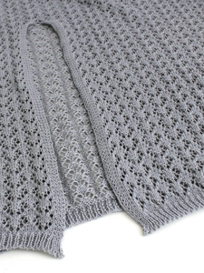 Women's grey hollow out knit dress with elegant side slit for summer beach vacation wear