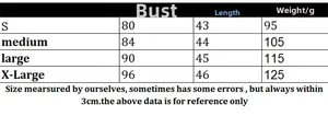 Size guide for knitted tank top set showing S to XL measurements in centimeters