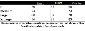 Detailed size chart for V-neck tank top sets showing bust and length measurements