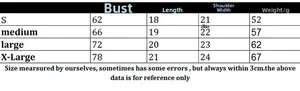 Size guide for the women's two-piece knit crop top set with chest and length dimensions