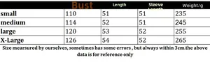 Size chart table for strawberry embroidered cardigan showing bust and length measurements