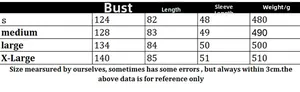 Size chart showing bust, length, and sleeve measurements for the knitted turtleneck dress