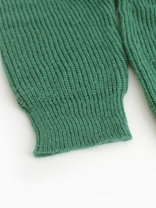 Long sleeve turtleneck knit dress with ribbed cuffs in bright grass green color