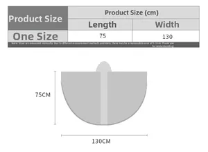 Tabella taglie per mantella con cappuccio con misure 75cm di lunghezza e 130cm di larghezza