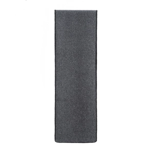 Premium dark grey winter shell scarf for men and women with fine black stitched edges