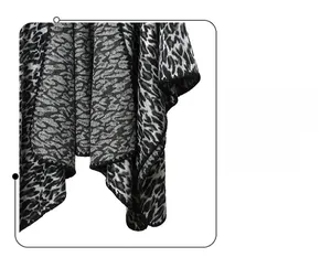 Detailed view of the leopard print fabric with high-quality black stitched edge finish
