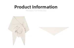 Detail view of cream white knitted wool triangle scarf showing soft texture and draping