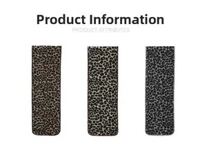 Detail of leopard print fabric swatches in brown, beige, and grey with precise stitching