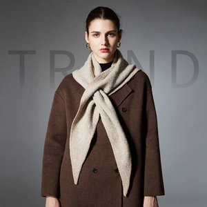 Women Wool Blend Knitted Triangle Scarf Winter Warm Shawl Wrap Marled Elegant Solid Color Pashmina For Lady Gift