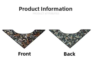 Detailed view of paisley and leaf patterns on triangular scarves with double-sided printing