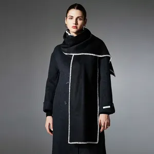 Women Men Winter Scarf Soft Cashmere Like Solid Color Long Shawl Wrap With Whipstitch Edge Thick Warm Pashmina Scarf