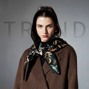 French Style Paisley Print Balaclava Hooded Scarf Women Winter Warm Triangular Cape Shawl Bohemian Double Sided Wrap