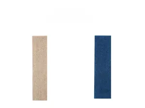 Macro detail of high-quality wool blend knitted scarf fabric in beige and navy blue colors