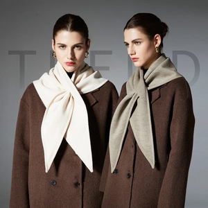 Women Minimalist Winter Warm Triangular Scarf Solid Color Viscose Polyester Knitted Shawl Wrap For Fall Winter Daily Wear