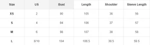 Detailed size guide for women elegant midi dress with chest and length measurements