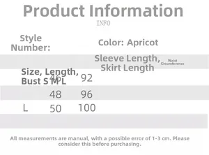 Size chart for women sequined top showing measurements for length and bust in S, M, L