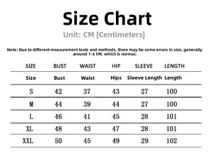 Size guide table for 1920s sequin party dress showing measurements in centimeters