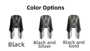 Detailed comparison of 1920s vintage capelets in black, black silver and black gold colors