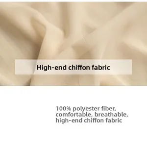 Vue macro détaillée du tissu en mousseline de haute qualité en 100% polyester respirant