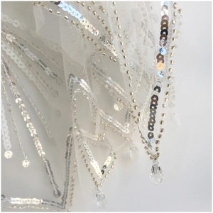 Girl sparkling rhinestone tutu cape with silver sequins and crystal droplets