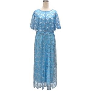 Women Heavy Sequin Beaded Evening Gown Elegant Fake Two Piece Shawl Long Dress For Banquet Party Formal Occasion Polyester