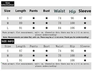 Size chart for irregular polka dot skirt showing length, waist and hip measurements in cm