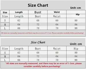 Size chart for strapless bodycon dress showing S, M, L measurements in cm