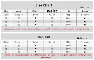 Detailed size chart for summer polka dot halter dress with S, M, and L dimensions