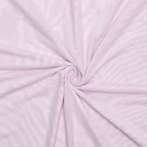Close-up of light purple mesh fabric with pleated texture and fine sheer layers