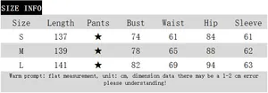 Detailed size chart for the elegant slim fit maxi dress including S, M, and L dimensions