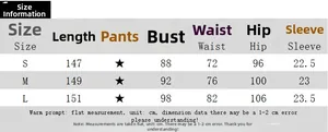 Detailed size chart for French polka dot dress with bust waist and length measurements